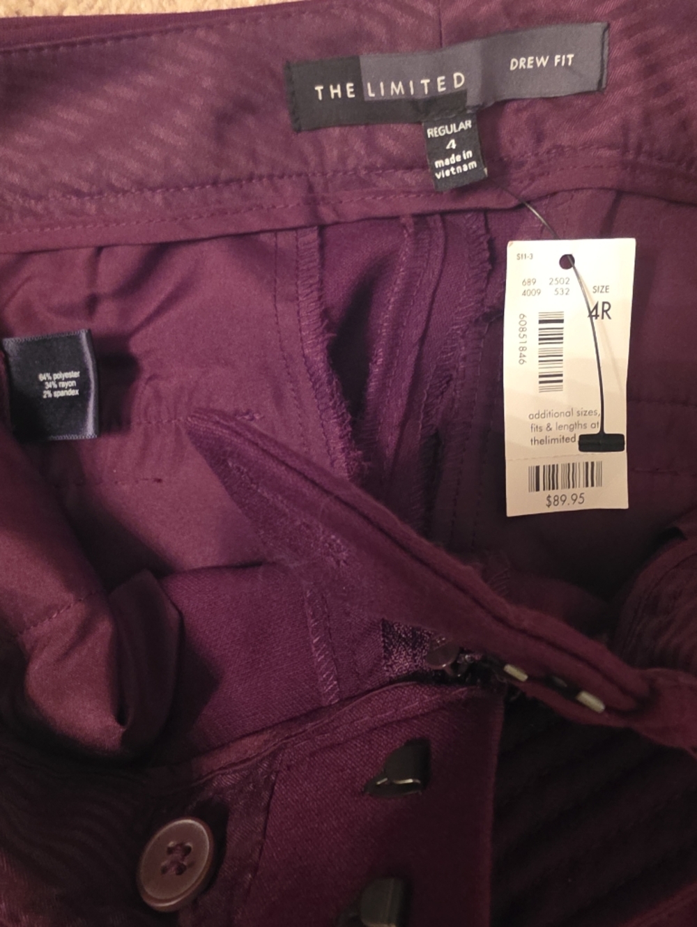 The Limited Drew Fit Bootcut Low Cut Wine - Picture 6 of 6